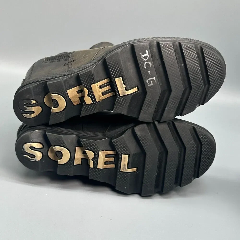 Sorel Joan of Arctic Wedge II Women's 6.5 Black Round Toe Pull On Chelsea Boots
